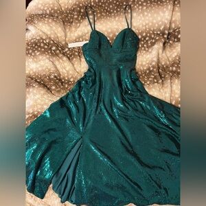 NWT Dress the Population emerald green sequin cocktail dress $288